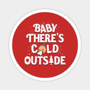 Funny Christmas Winter Cold Sneezing Typography Cartoon Magnet